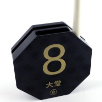 Hotel supplies black acrylic table number with pen holder