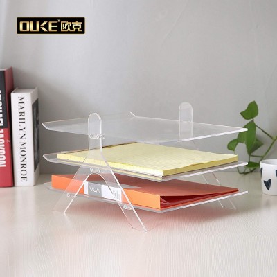 Clear Acrylic Office Desk Document Holder File Organizer Rack