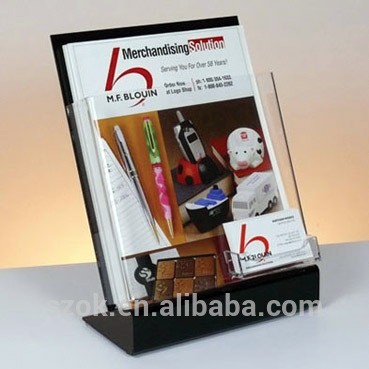 High transparent acrylic poster brochure holder display with card hot sale