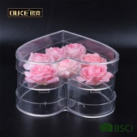 High-grade Acrylic Transparent Custom Heart Shaped Acrylic Flower Box