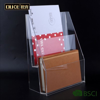 Countertop acrylic magazine display stand acrylic advertising card holder